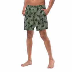 Badshorts - Dalahästar - Skogsgrön
