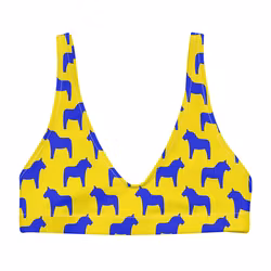 Bikini Top - Sverigehästar - Gul/Blå