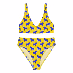 Bikini High Waist - Sverigehästar - Gul/Blå