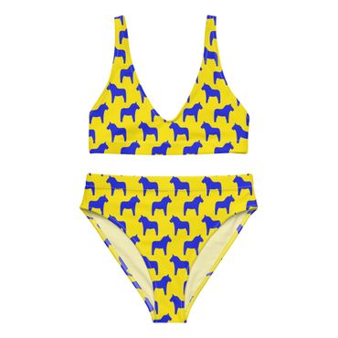 Bikini High Waist - Sverigehästar - Gul/Blå