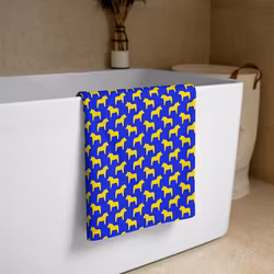 Handduk 150x75 cm - Sverigehästar - Blå/Gul