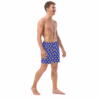 Badshorts - Sverigehästar - Blå/Gul