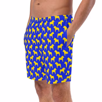 Badshorts - Sverigehästar - Blå/Gul