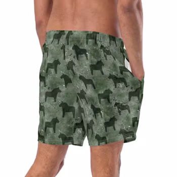 Badshorts - Dalahästar - Skogsgrön