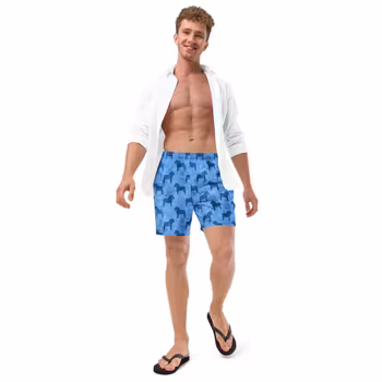 Badshorts - Dalahästar - Blå