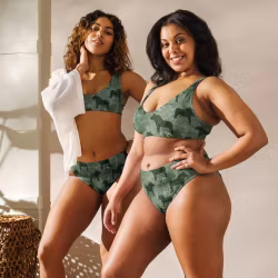 Bikini High Waist - Dalahästar - Skogsgrön