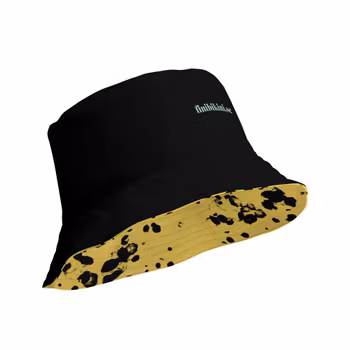 Vändbar solhatt - splatter - gul/svart
