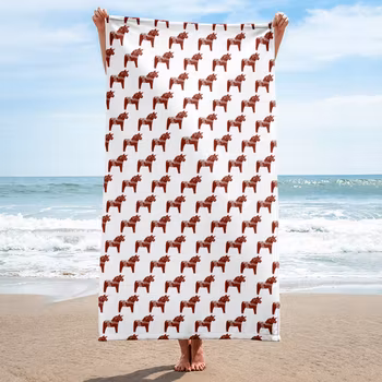 Handduk 150x75 cm - Dalahästar - Unicorn