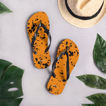 Flip-Flops - Splatter - orange/svart