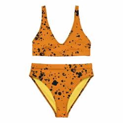 Bikini High Waist - Splatter - Orange/svart