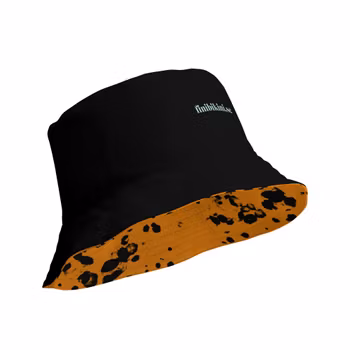 Vändbar solhatt - splatter - orange/svart