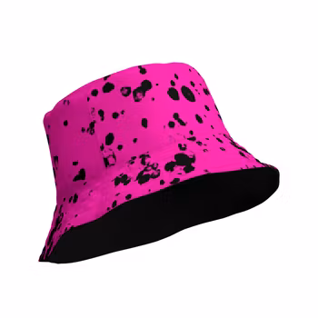 Vändbar solhatt - splatter - cerise/svart