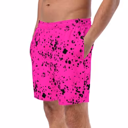 Badshorts - Splatter - Cerise/svart