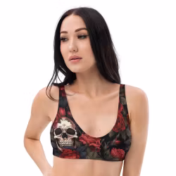 Bikini Top - Roses & Skulls