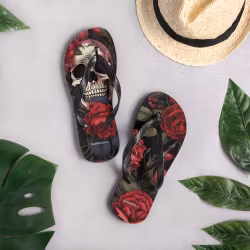 Flip-Flops - Roses & Skulls