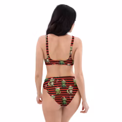Bikini High Waist - Ugly Christmas Cats