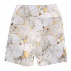 Bikini/Yoga Shorts - Marmor - Vit/Guld