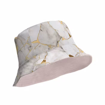 Vändbar solhatt - Marmor - Vit/Guld