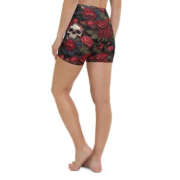 Bikini/Yoga Shorts - Roses & skulls