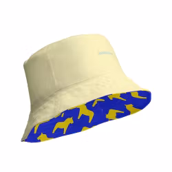 Vändbar Solhatt - Dalahästar - Sverigehästar Blå/Gul