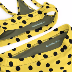 Bikini High Waist - Gul med prickar