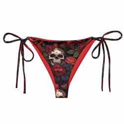 Trekantsbikini underdel - Roses & skulls