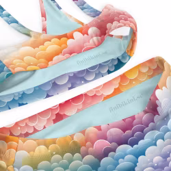 Bikini High Waist - Regnbåge - Moln