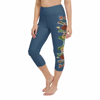 Yoga Capri Leggings - Kurbits - Marinblå
