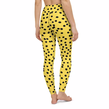 Yoga Leggings - Gula med prickar