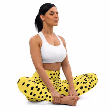 Yoga Leggings - Gula med prickar