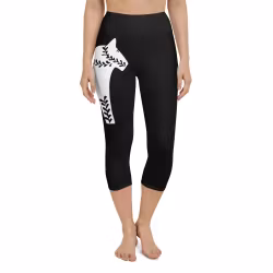 Yoga Capri Leggings - Dalahäst - Svart