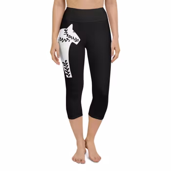 Yoga Capri Leggings - Dalahäst - Svart
