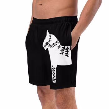 Badshorts - Dalahäst - Svart