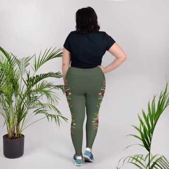 Plus-leggings - Kurbits - Grön