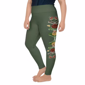Plus-leggings - Kurbits - Grön
