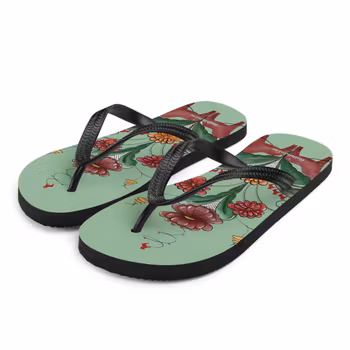 Flip-Flops - Dalahäst och kurbits - Havsgrön