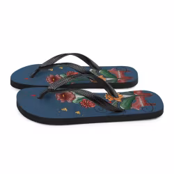 Flip-Flops - Dalahäst och kurbits - Marinblå