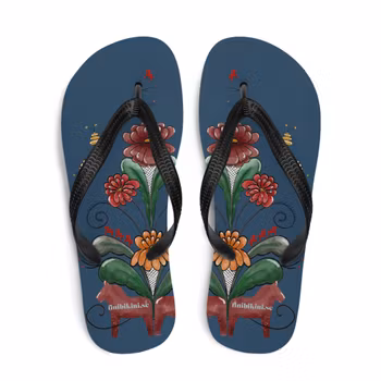Flip-Flops - Dalahäst och kurbits - Marinblå