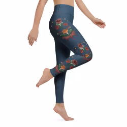Yoga Leggings - Dalahäst och kurbits - Marinblå