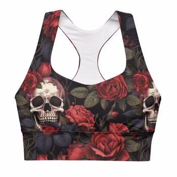 Sport-BH High Impact - Roses & Skulls