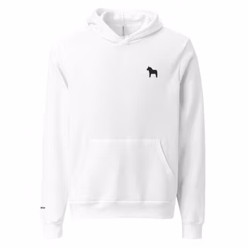 Unisex hoodie - Dalahäst - svart brodyr