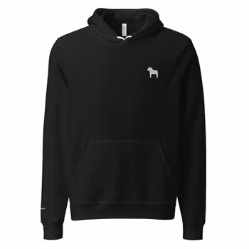 Unisex hoodie - Dalahäst - vit brodyr