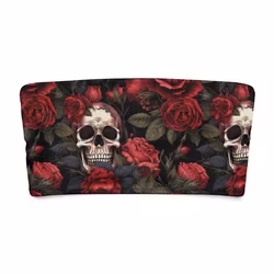 Bandeau bikini top - Roses & Skulls