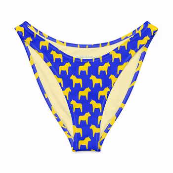 V-formad bikinitrosa - Sverigehästar Gul/Blå