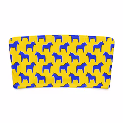 Bandeau bikini top - Sverigehästar Gul/Blå