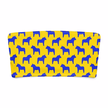 Bandeau bikini top - Sverigehästar Gul/Blå