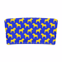 Bandeau bikini top - Sverigehästar Blå/Gul