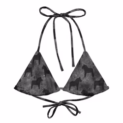 Trekantsbikini överdel - Dalahästar Svart