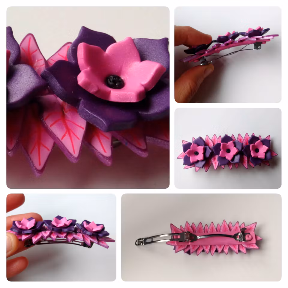 Hårspänne med blommor