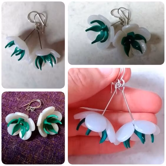 Örhängen - blommor på pinnar